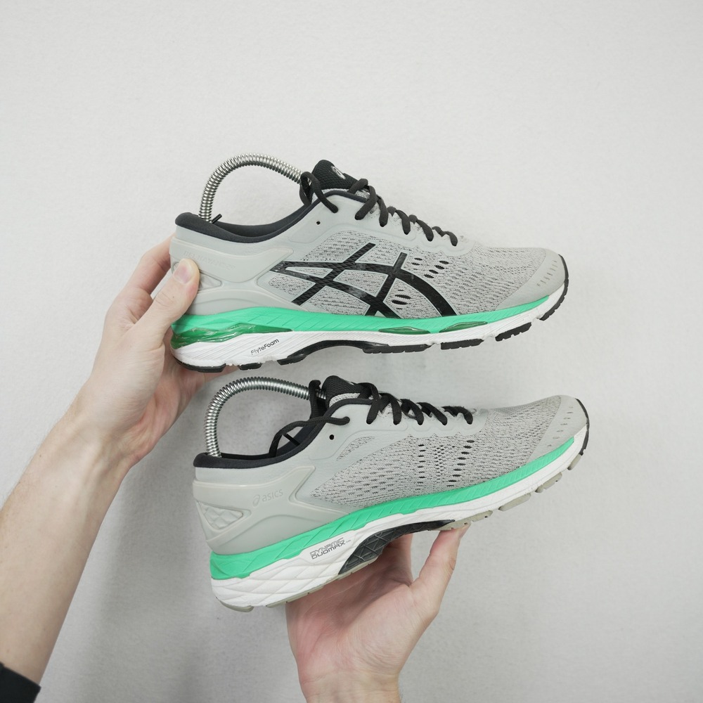 Asics Gel-Kayano 24 Gray Teal Black Running Shoes T799N Womens 9